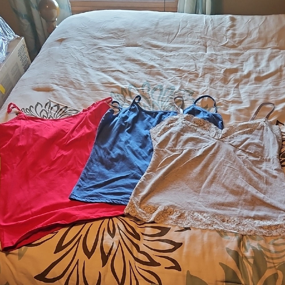 Women's Tank Tops - Red, Blue, and Gray
